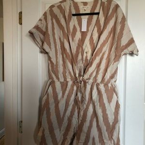 Lou & Gray Tan Chevron Romper NWT